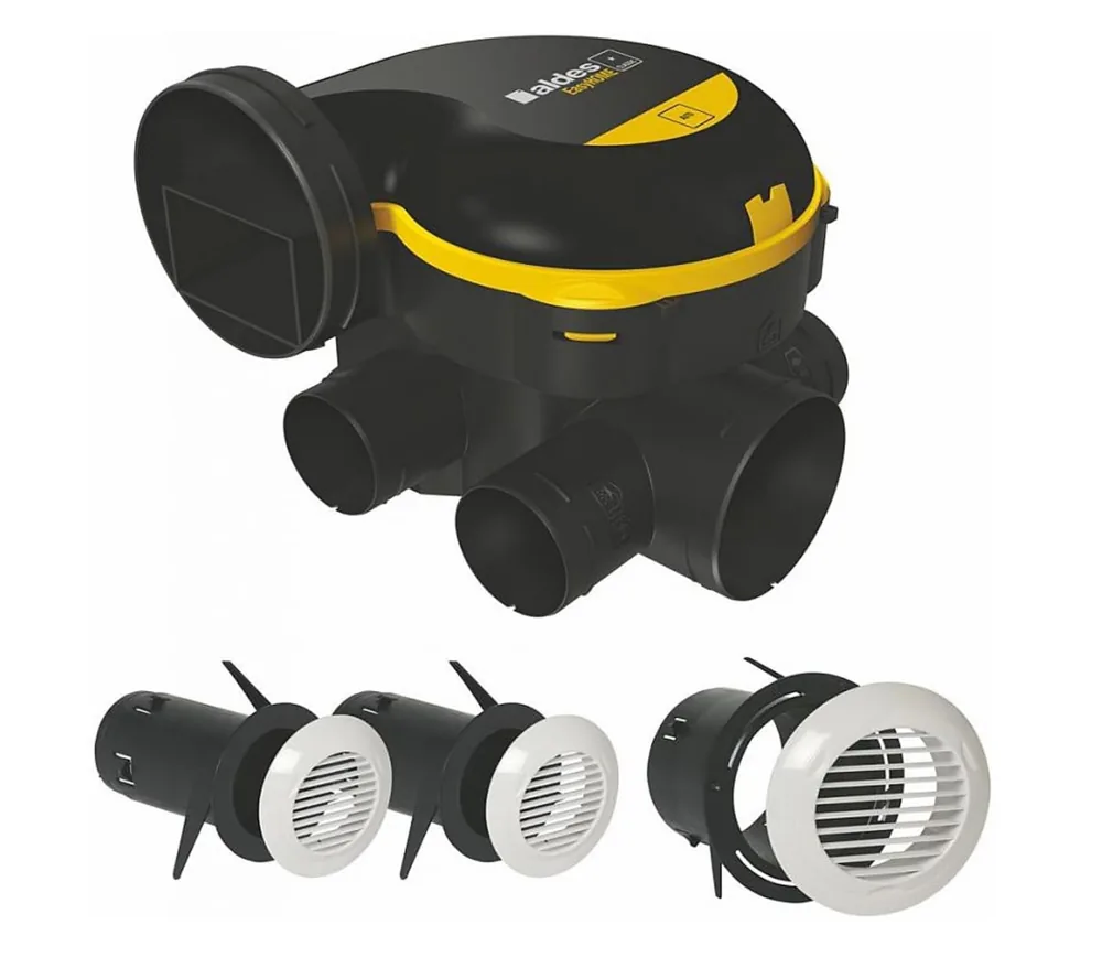 Kit VMC simple flux autoréglable Aldes EasyHOME Dual avec caisson et bouches