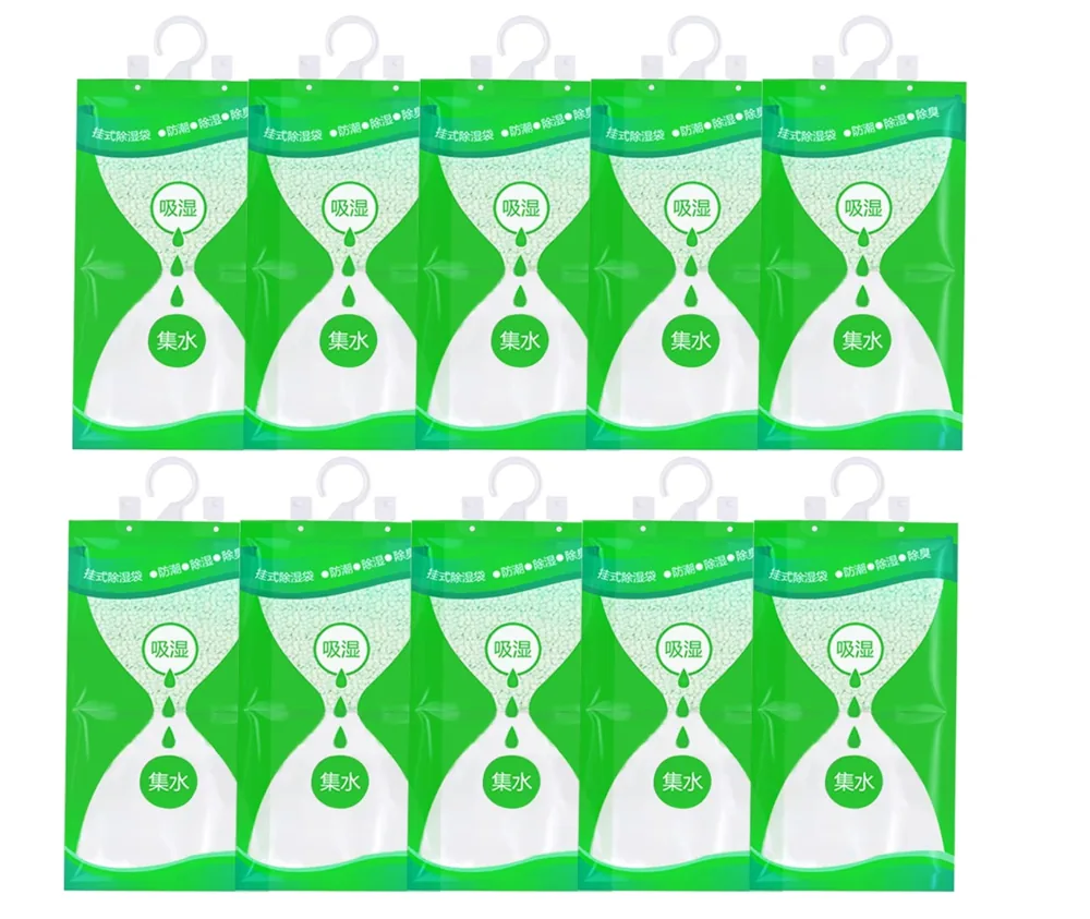Lot de 10 sachets absorbeurs d'humidité à suspendre dans un placard