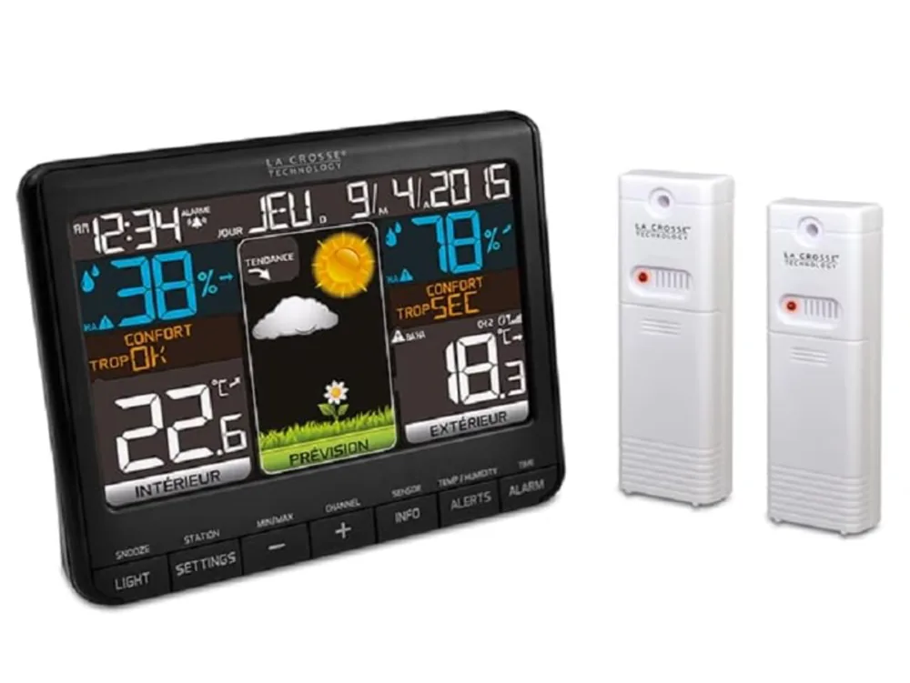 Station météo La Crosse WS6825 écran couleur avec 2 capteurs