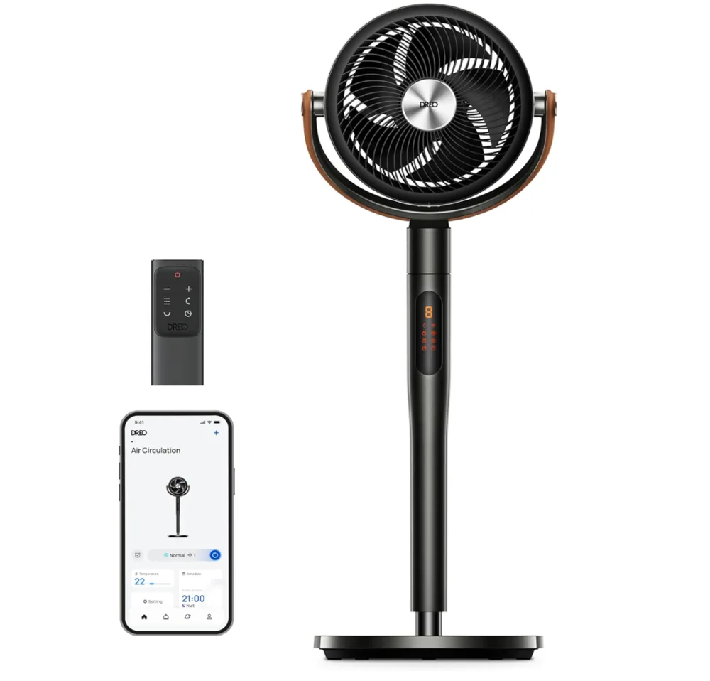 Ventilateur circulateur d'air Dreo connecté sur pied avec application et télécommande