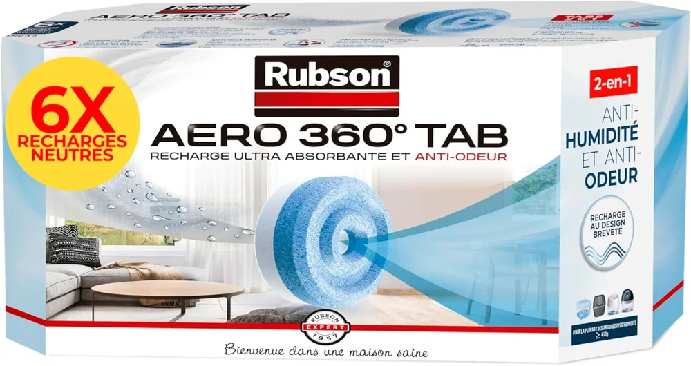 Recharges tablettes Rubson Aero 360° anti-humidité et anti-odeur
