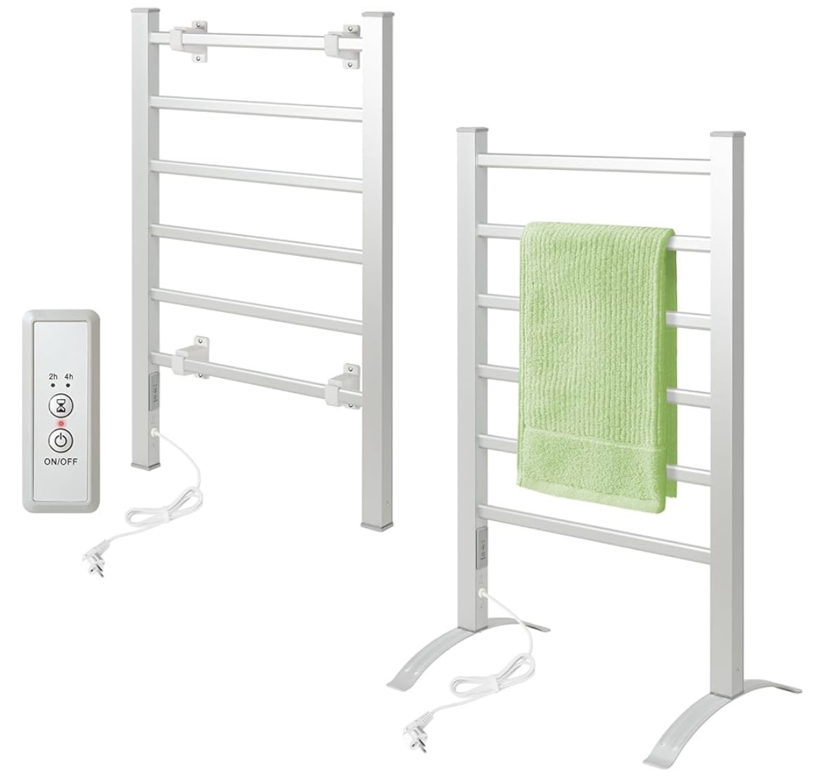 Todeco Sèche-Serviettes Électrique 6 Barres + Minuterie